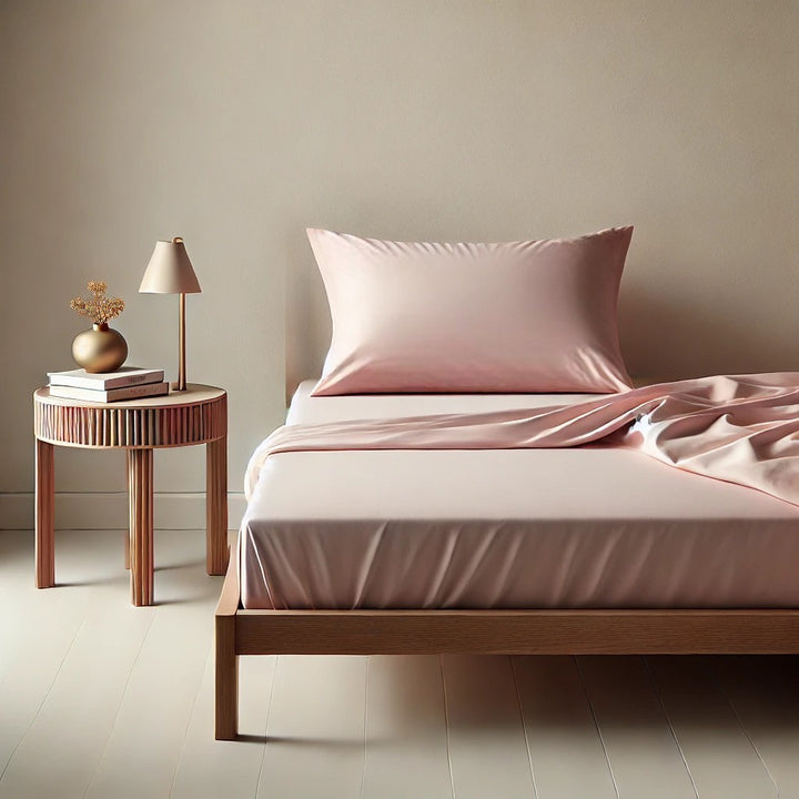 Silky Soft Organic Bamboo Fitted Sheet - Light Pink - Lovalin
