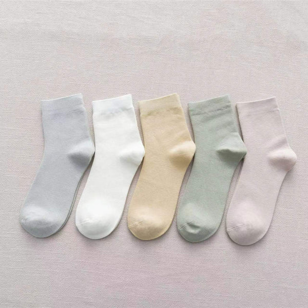 Candy Fruit Colour Bamboo Blend Women's Mid Crew Socks 5-Pair Set (Size AU Women 6-12)