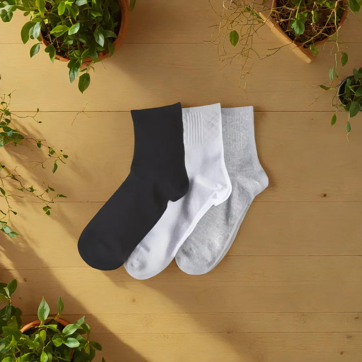 Organic Bamboo Blend Men's Crew Socks 3-Color Set (Size AU Men 6-12) - Lovalin