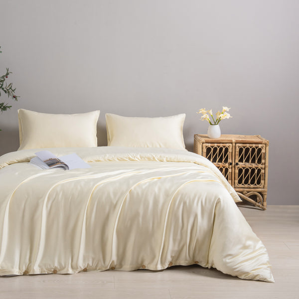 Silky Soft Organic Bamboo Quilt Covers - Natural