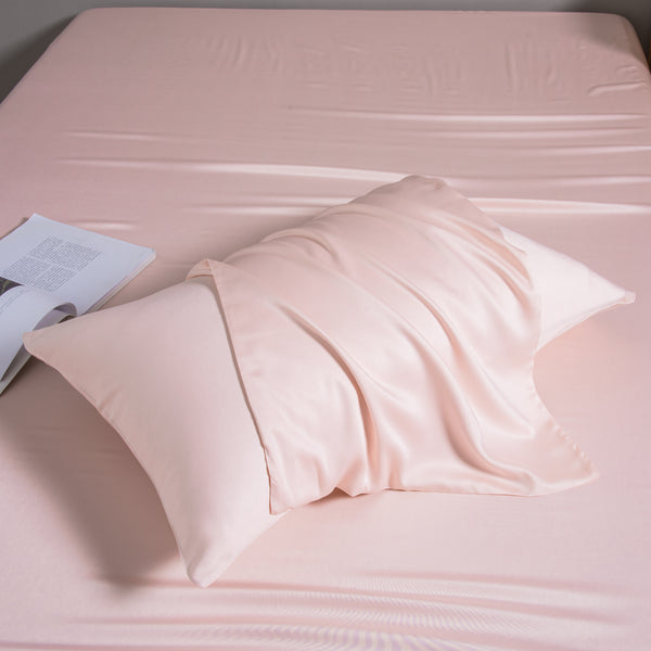 Silky Soft Organic Bamboo Pillowcase Set - Light Pink