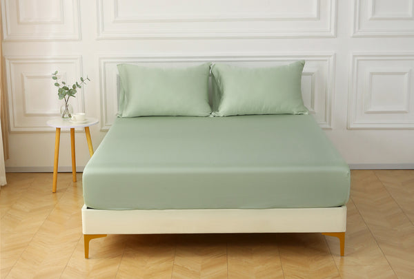 Silky Soft Organic Bamboo Fitted Sheet - Sage
